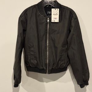 Zara Charcoal Bomber Jacket